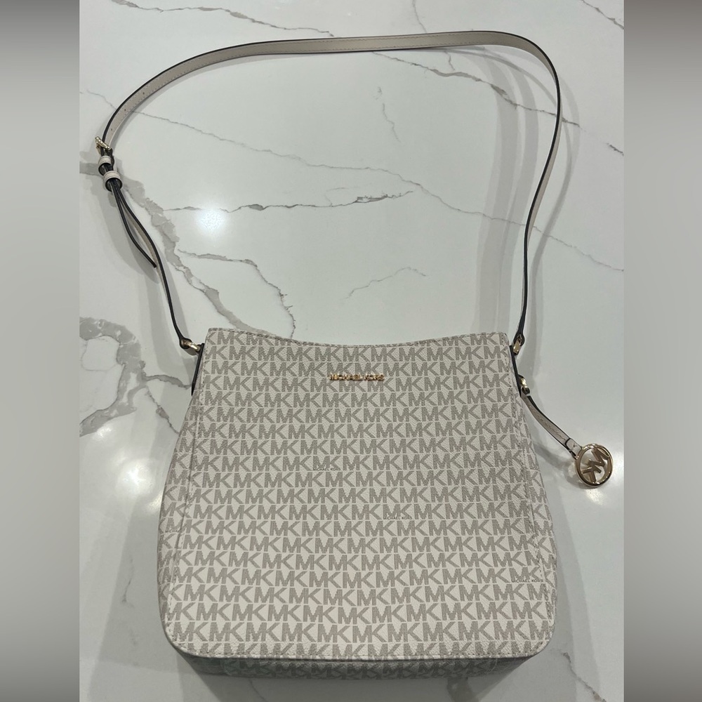 MK Adjustable Crossbody Coated Twill with Gold-tone Hardware